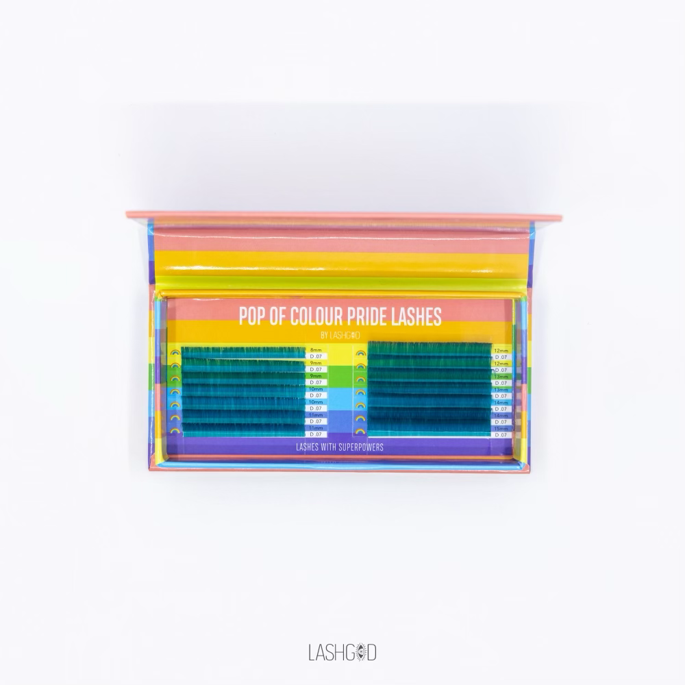 "Proud To Be Me" Lashes-Turquoise Fantasy 0.07 D Mix 8-15mm