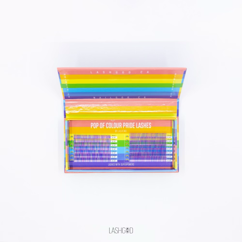 "Proud To Be Me"Lashes Purple rainbow-0.07 D Mix 8-15mm