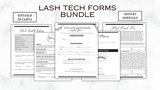 Editable Eyelash Extension Consent Form Bundle